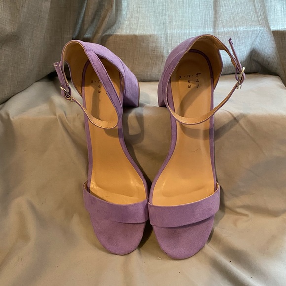 lavender block heels